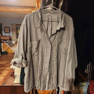 Maurices Slate Button-Up Blouse